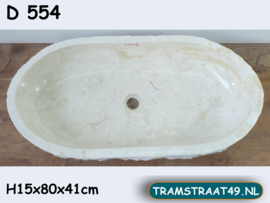 Trog wasbak gebroken wit D554 (80x41cm)