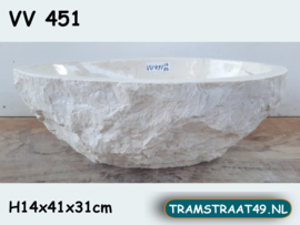 Waskom riviersteen wit / beige VV451 (41x31cm)