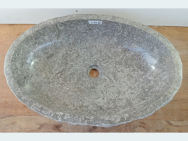 Brede waskom grijs/wit marmer CW34 (61x41cm)
