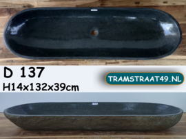 Riviersteen trog wasbak D137 (133x39cm)