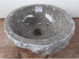 Stone marmer sink gray/white VE158 (37x36cm)