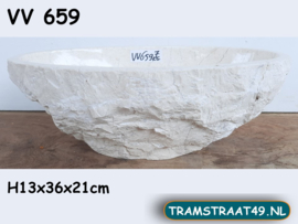 Beige / wit fontein toilet uit marmer VV659 (36x21cm)