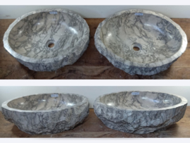 Waskom natuursteen grijs set SV4 (51x42cm)