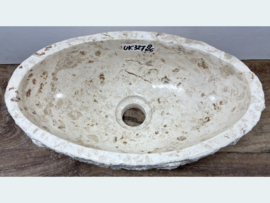 Smalle fontein toilet beige/wit marmer UK327 (36x21cm)