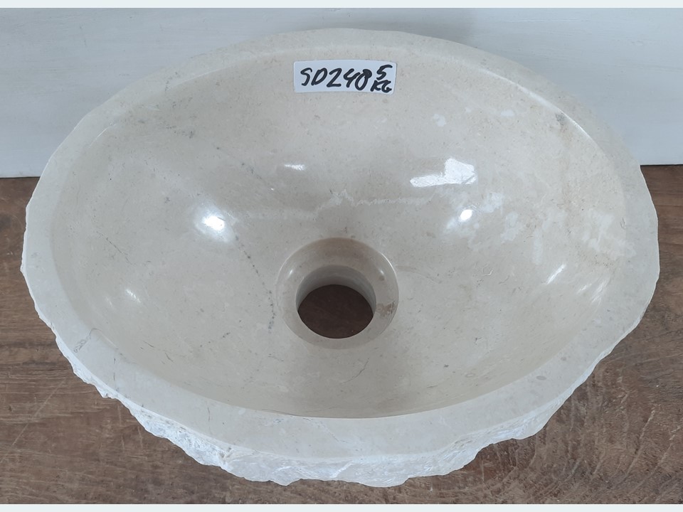 Wit / beige pompbak wc riviersteen SD248 (26x21cm)