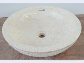 Lavabo rond wit / beige marmer YM101 (H12xØ40 cm)