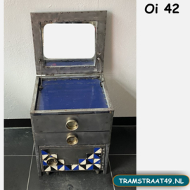 Olievat nachtkastje met spiegel Oi42