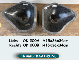 Badkamer waskom riviersteen set OK200 (36x34cm)