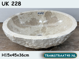 Pompbak riviersteen beige/wit UK228