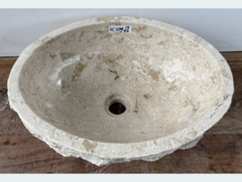 Lavabo beige / wit marmer IC109 (41x31cm)