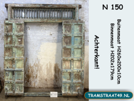 Hoge grote deur / poort teak hout N150