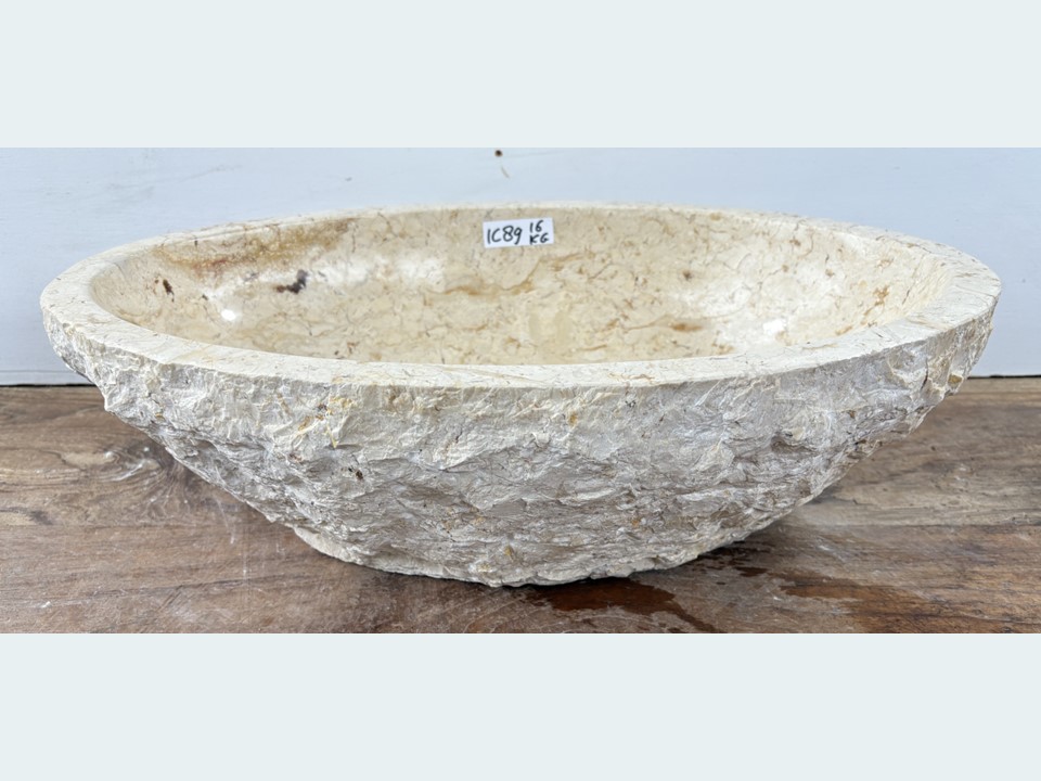 Pompbak badkamer beige/wit marmer IC89 (51x36cm)