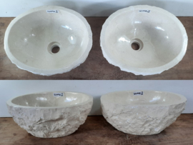 Wit / beige pompbak riviersteen set SD144 (36x30cm)