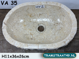 Beige waskom wc riviersteen VA35 (36x26cm)