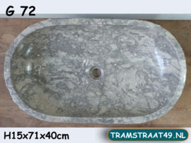 Trog waskom grijs/wit G72 (71x40cm)
