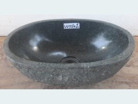 Lavabo toilet rots riviersteen ovaal VV564 (31x21cm)