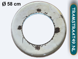 Spiegel rond wit van oil drum (Ø 58cm)