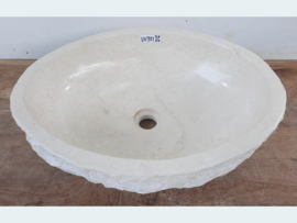 Pompbak wit / beige marmer VV321  (51x41cm)