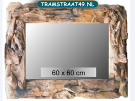 Driftwood spiegel 60x60cm