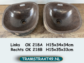 Set wastafel riviersteen OK218