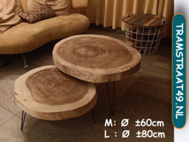 Salontafel / bijzettafel suar hout M (Ø  ±60cm)