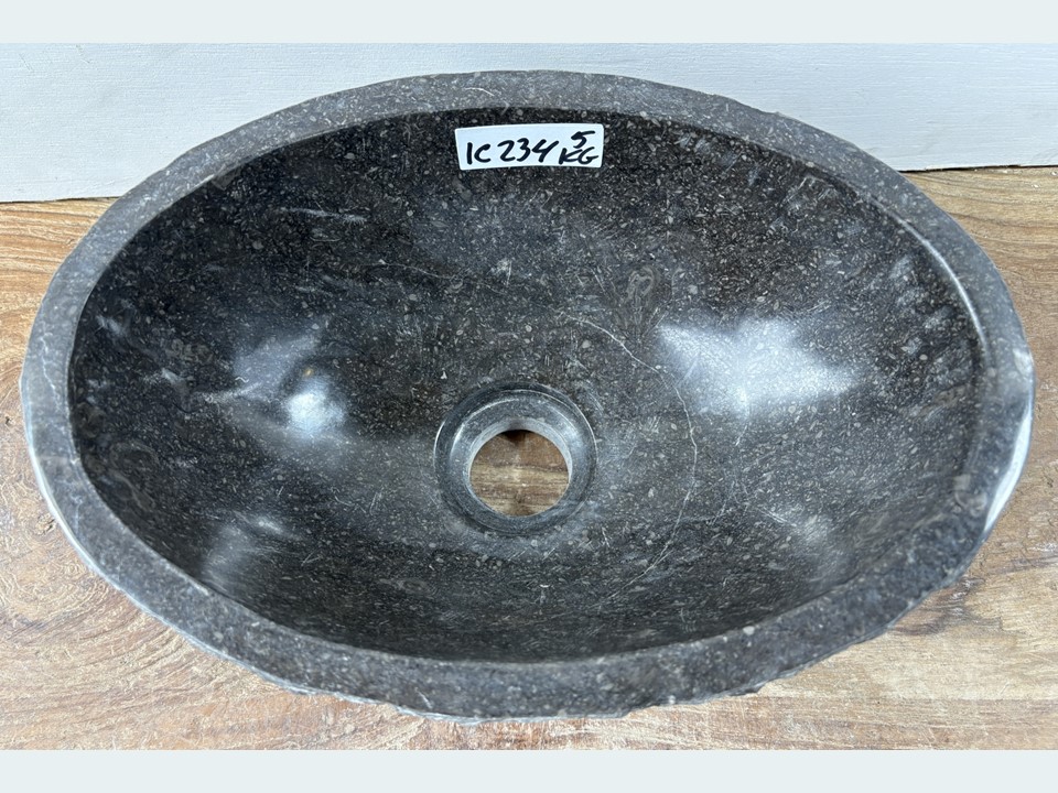 Fontein toilet uit marmer donkergrijs IC234 (30x21cm)