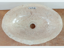 Lavabo toilet wit/beige marmer CW161