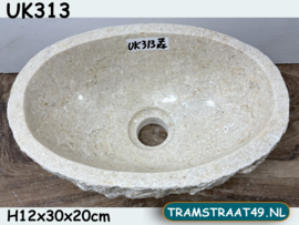 Fonteintje toilet beige / wit marmer UK313