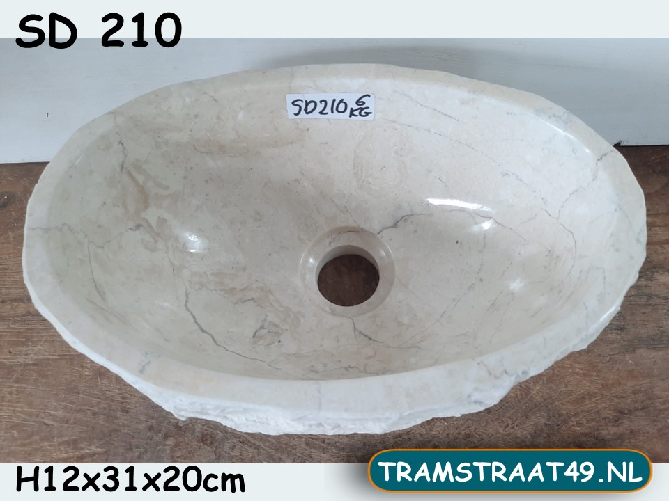 Wit / beige marmer fontein toilet SD210 (31x20cm)