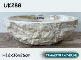 Pompbak wc beige / wit marmer UK288 (36x26cm)