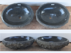 Set waskom uit rots riviersteen VV250 (51x42cm)