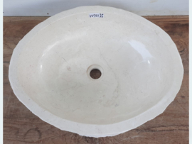Pompbak wit / beige marmer VV321  (51x41cm)