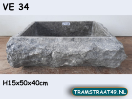 Vierkante waskom marmer grijs/wit VE34 (50x40cm)