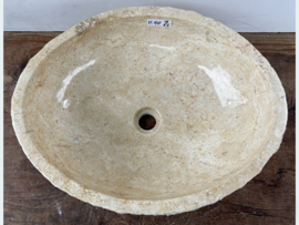 Pompbak riviersteen beige / wit IC40 (51x40cm)