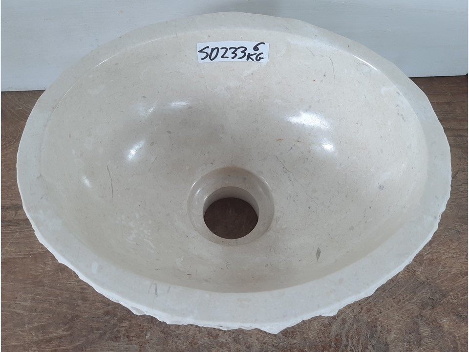 Fontein toilet marmer wit / beige SD233 (26x21cm)