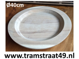 Houten schaal teak hout (Ø40cm)