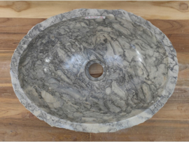 Waskom badkamer grijs/wit marmer U670 (40x30cm)