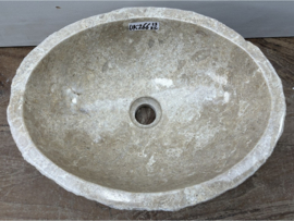 Riviersteen lavabo beige/wit UK266 (41x31cm)