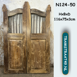 Lage (tuin)poort teak hout N124-50