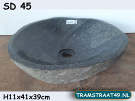Lage waskom riviersteen breed SD45