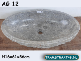 Opzet wastafel grijs AG12 (61x36cm)