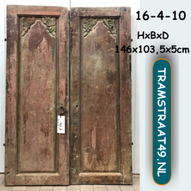 Oude teakhout deur 16-4-10 (146x103,5cm)