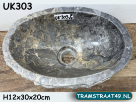 Grijs / wit natuursteen lavabo toilet UK303