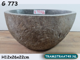 WC opzetwaskom riviersteen G773  (26x22cm)