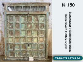 Hoge grote deur / poort teak hout N150