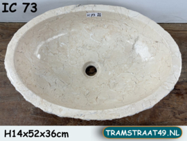 Marmeren waskom beige/wit IC73