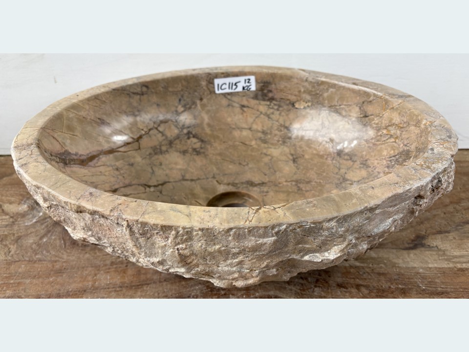 Kleurige waskom natuursteen IC115 (40x31cm)