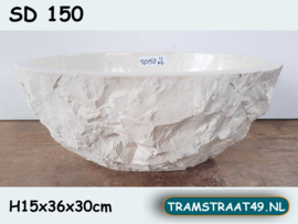 Waskom riviersteen wit / beige  SD150 (36x30cm)
