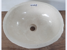 Kleine lavabo wit / beige uit marmer SD158 (36x31cm)