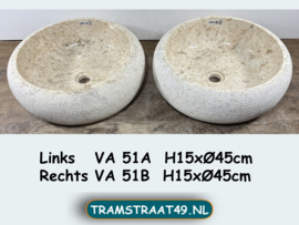 Set ronde lavabo beige/wit VA51 (Ø45cm)